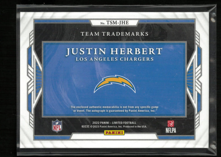2022 Panini Limited Team Trademarks Justin Herbert Auto Patch /7 