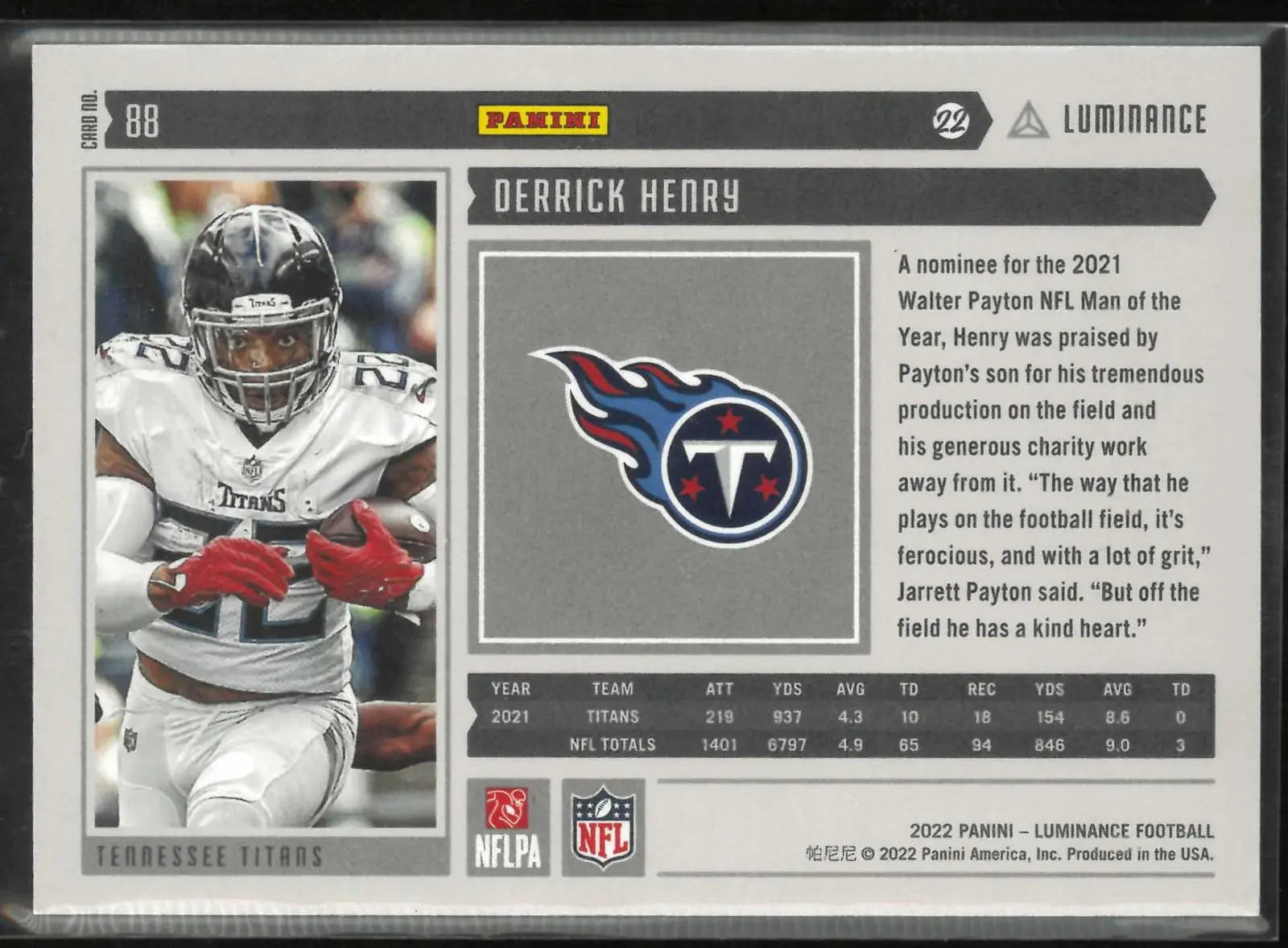 2022 Panini Luminance Derrick Henry Pink /10 