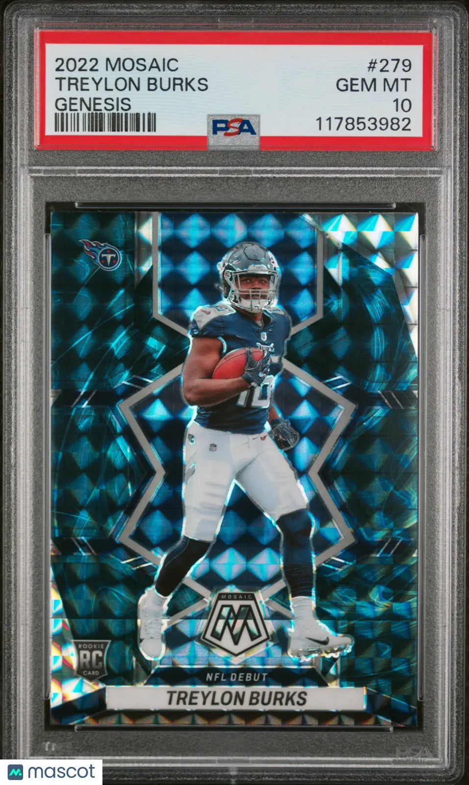 2022 Panini Mosaic Football Treylon Burks RC Rookie #279 Genesis PSA 10 
