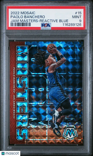 2022 Panini Mosaic Jam Masters Paolo Banchero #15 Reactive Blue PSA 9 