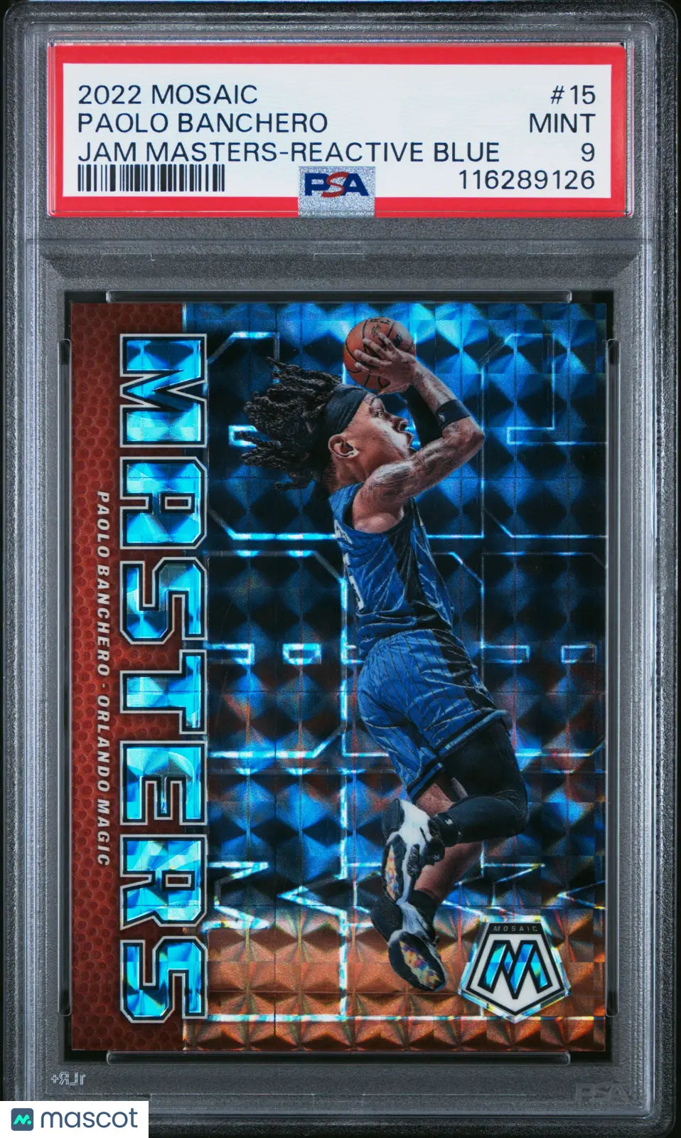 2022 Panini Mosaic Jam Masters Paolo Banchero #15 Reactive Blue PSA 9 