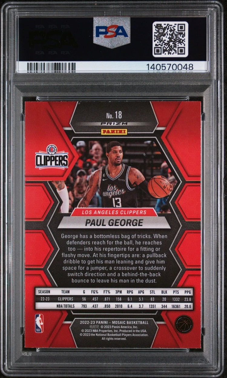 2022 Panini Mosaic Paul George Genesis PSA 9 