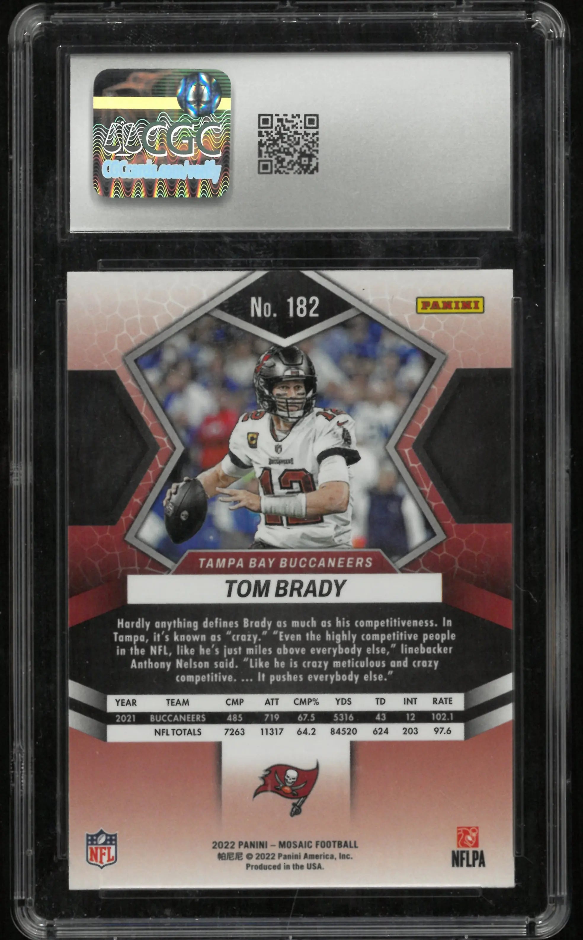 2022 Panini Mosaic Tom Brady CGC Gem Mint 10 