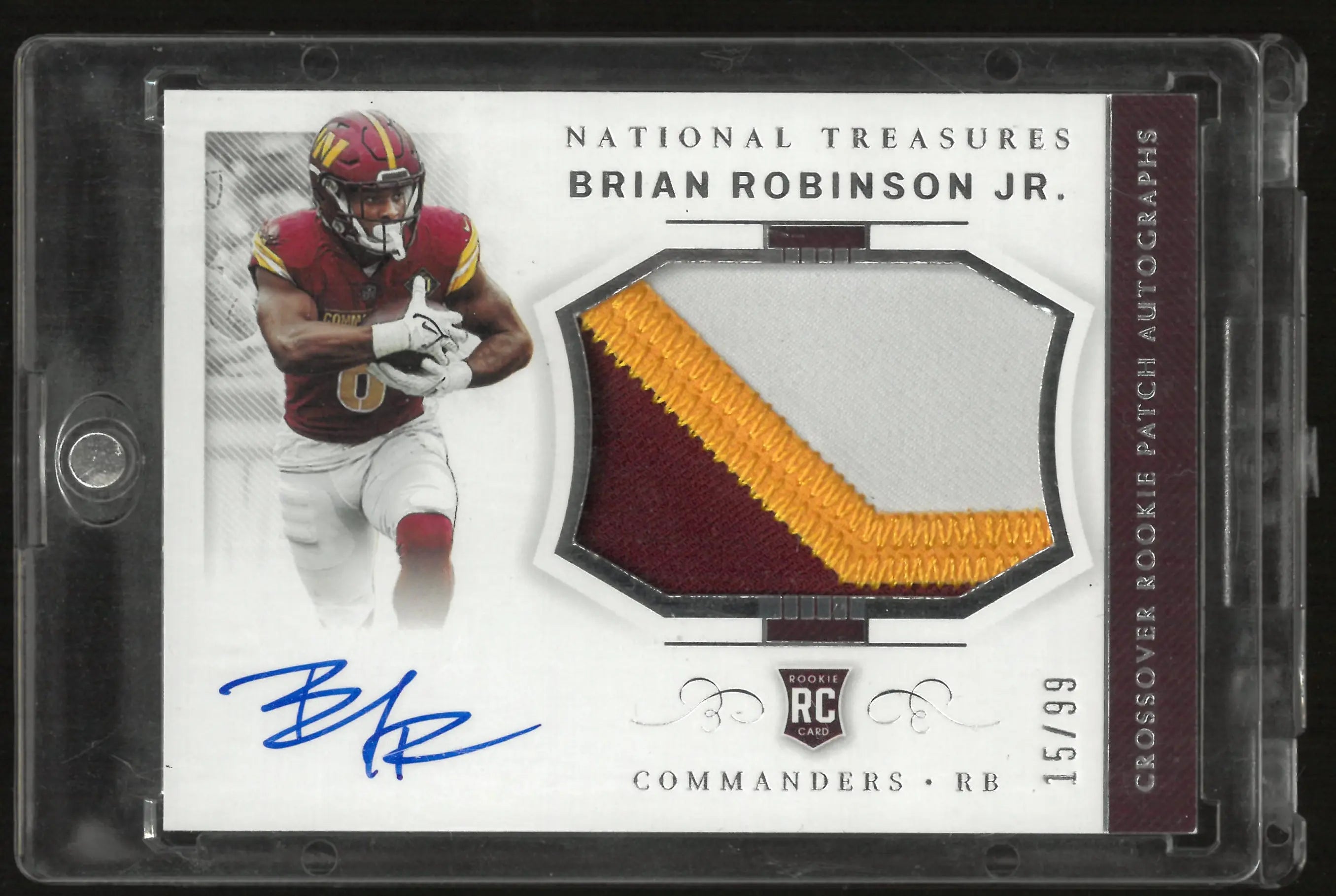 2022 Panini National Treasures Rookie Patch Autograph Brian Robinson Jr Auto /99 