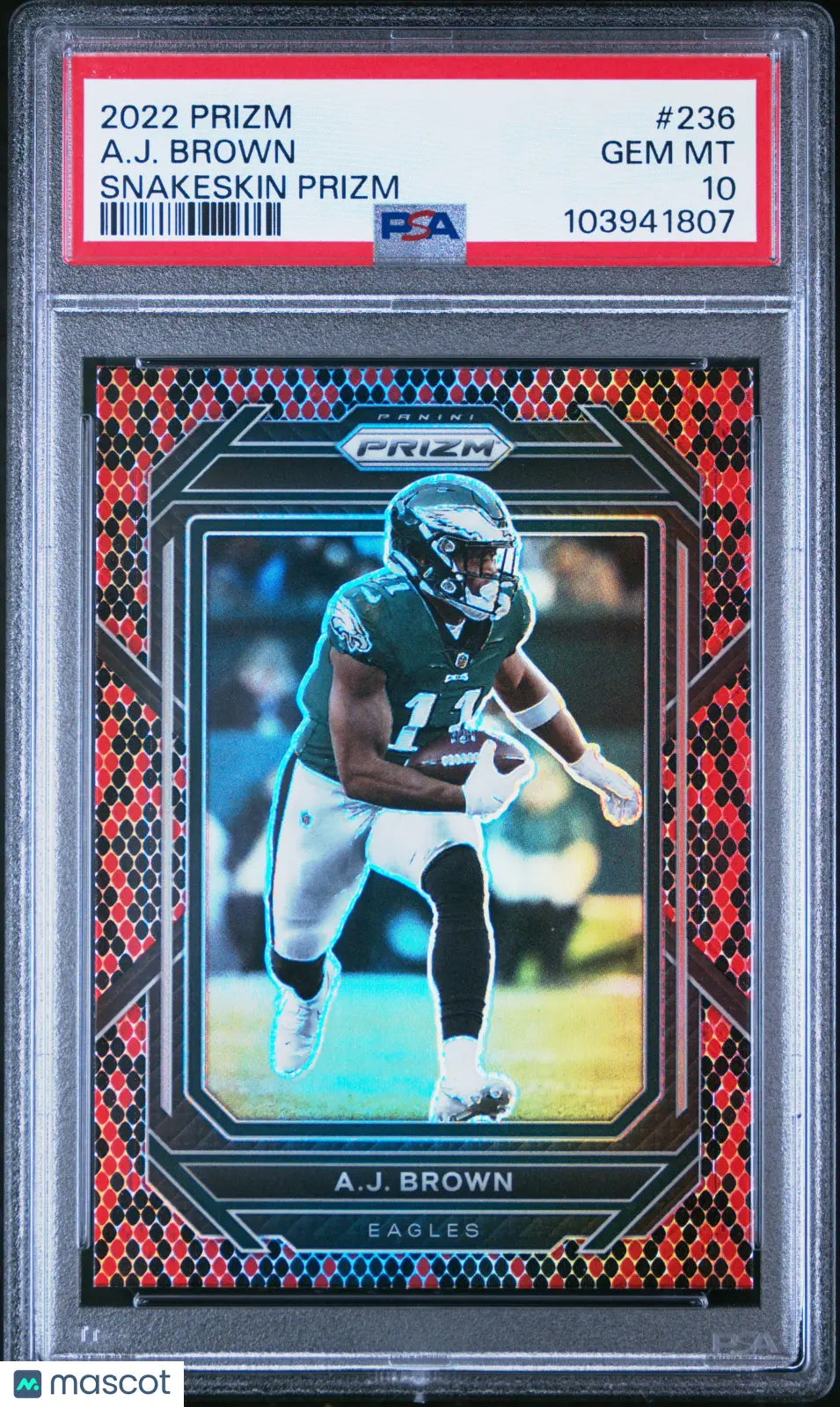2022 Panini Prizm A. J. Brown Snakeskin PSA 10 