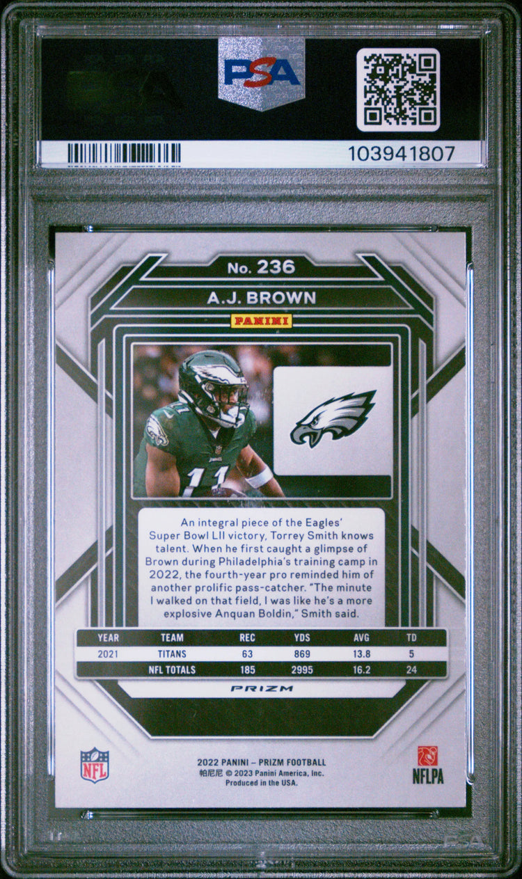 2022 Panini Prizm A. J. Brown Snakeskin PSA 10 