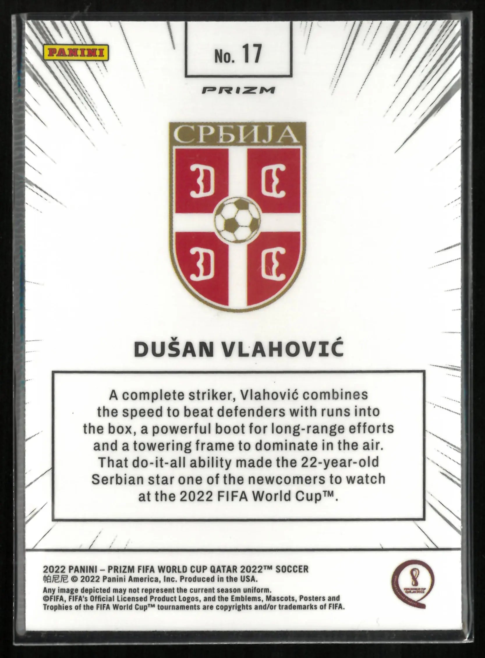 2022 Panini Prizm FIFA World Cup Qatar 2022 Dusan Vlahovic Manga 