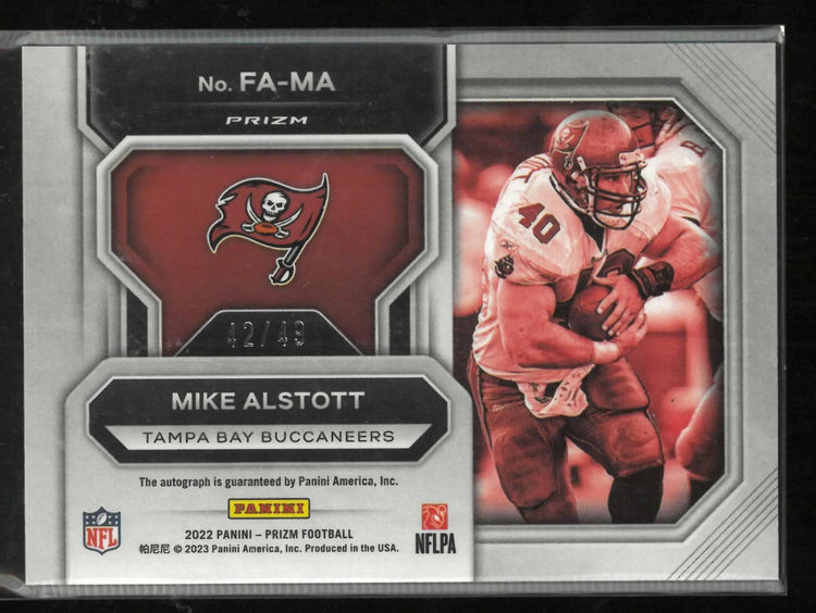 2022 Panini Prizm Flashback Autographs Mike Alstott Auto Purple Power /49 