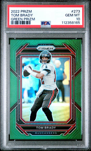 2022 Panini Prizm Football Tom Brady #273 Green PSA 10 