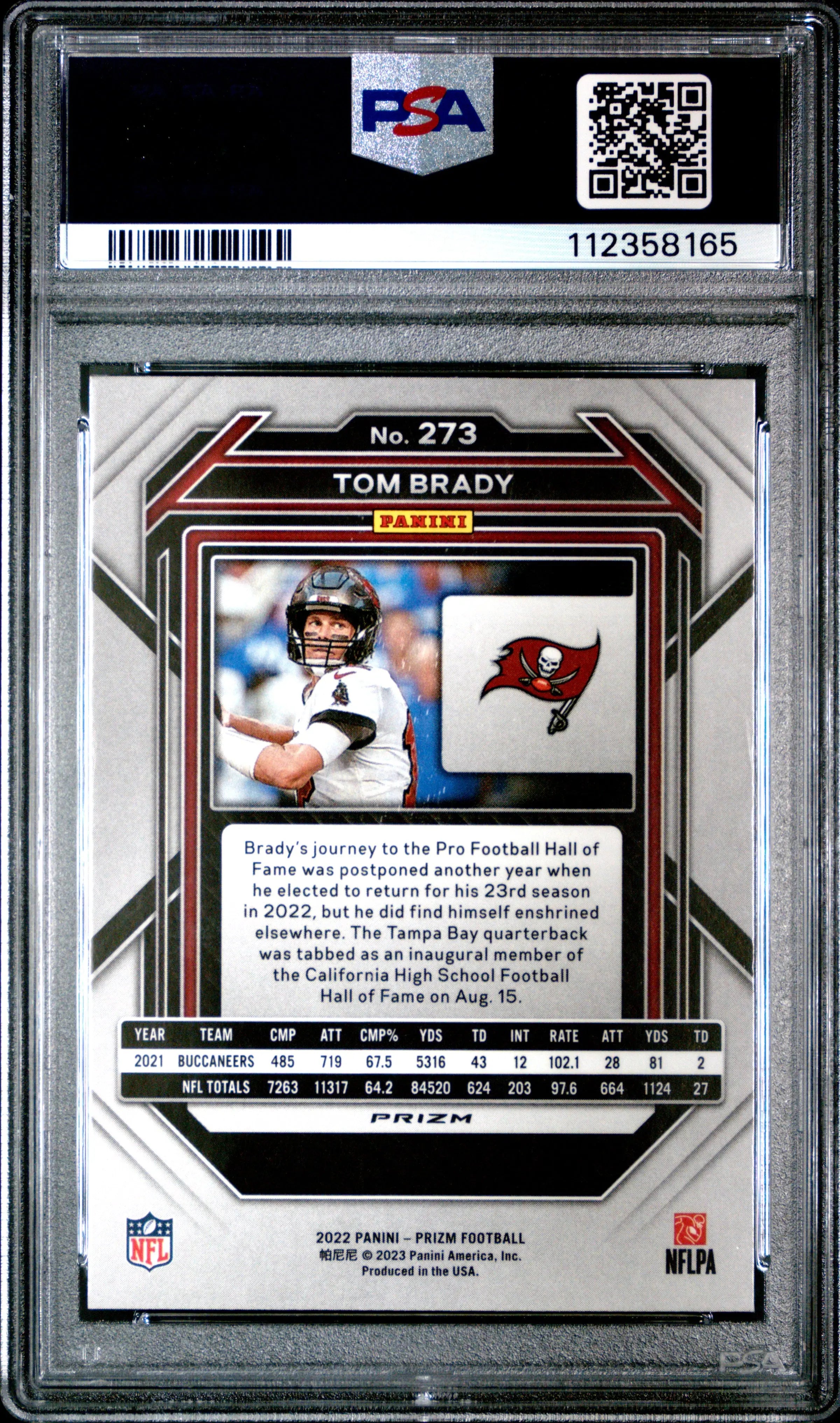 2022 Panini Prizm Football Tom Brady #273 Green PSA 10 