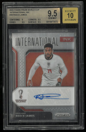 2022 Panini Prizm International Ink Autograph Reece James Auto BGS 9.5 Auto 10 
