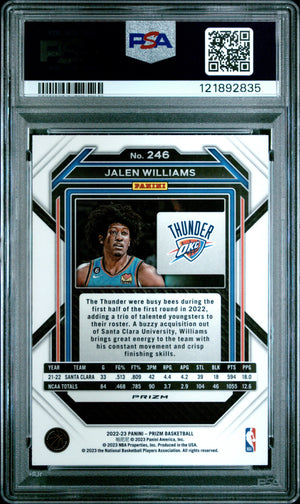 2022 Panini Prizm Jalen Williams RC Rookie #246 Silver PSA 10 
