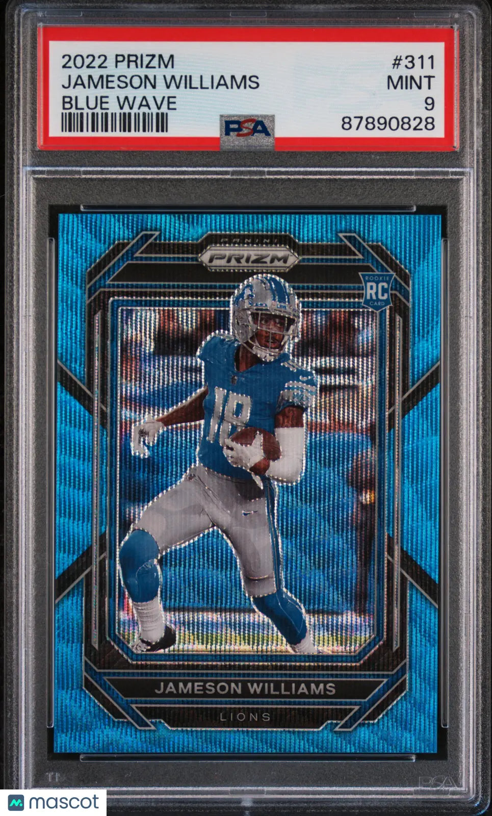 2022 Panini Prizm Jameson Williams #311 Blue Wave RC Rookie PSA 9 