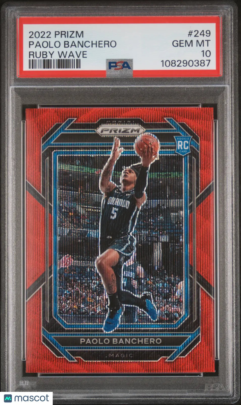 2022 Panini Prizm Paolo Banchero RC Rookie #249 Ruby Wave PSA 10 