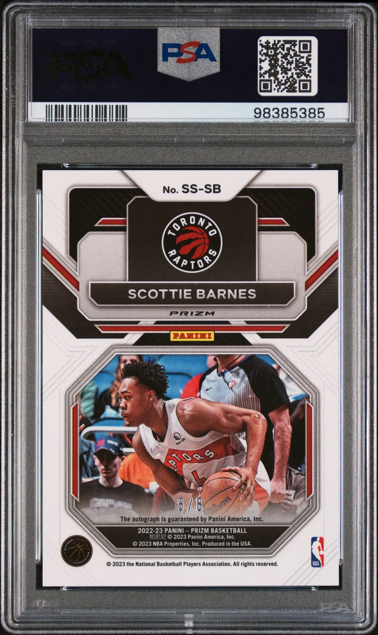 2022 Panini Prizm Sensational Signatures Green Auto Scottie Barnes PSA 10 8/8 