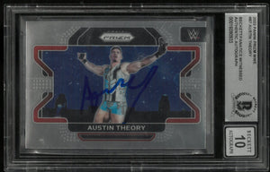 2022 Panini Prizm WWE Austin Theory In Person Auto BGS Authentic 