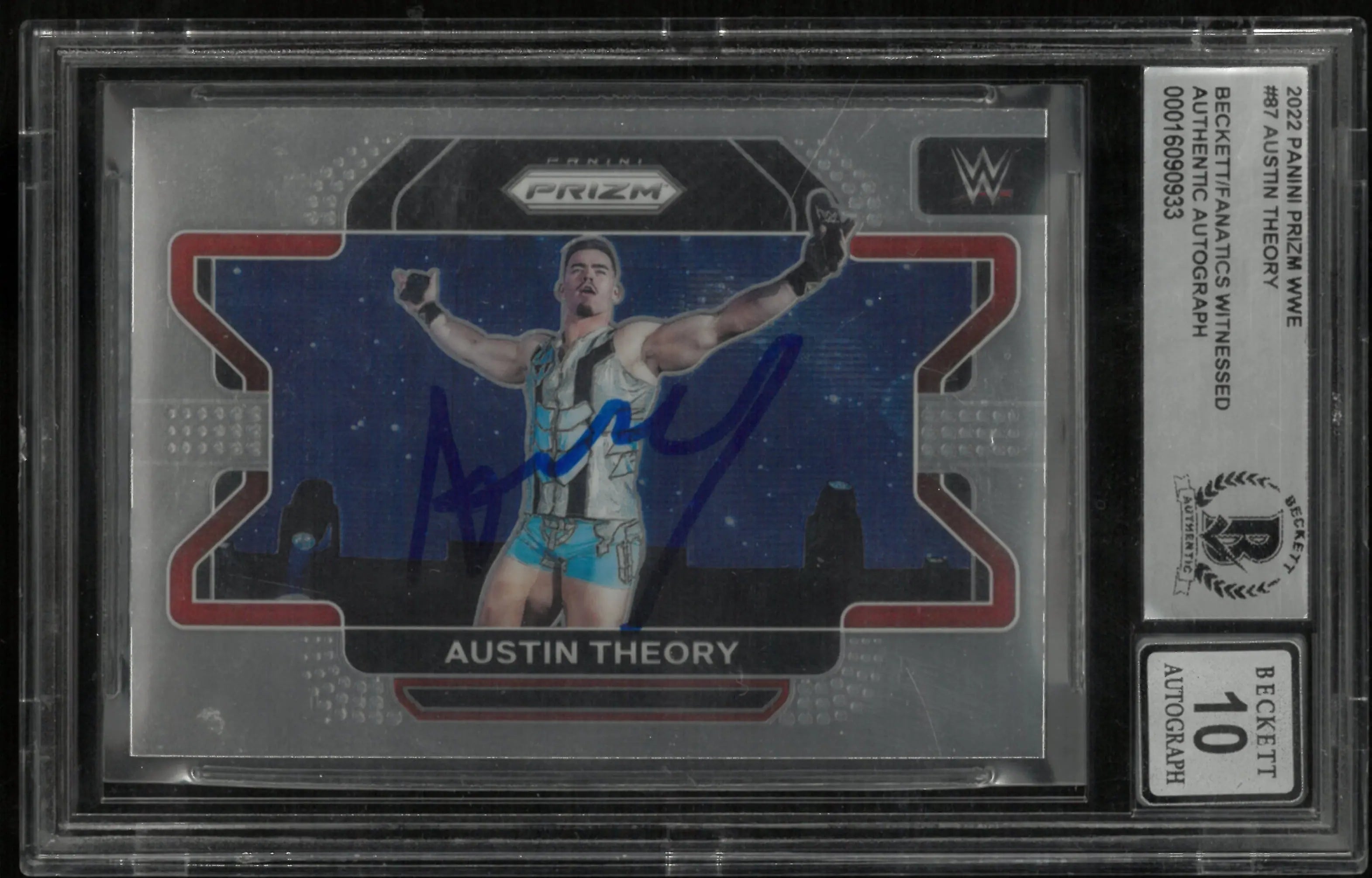 2022 Panini Prizm WWE Austin Theory In Person Auto BGS Authentic 