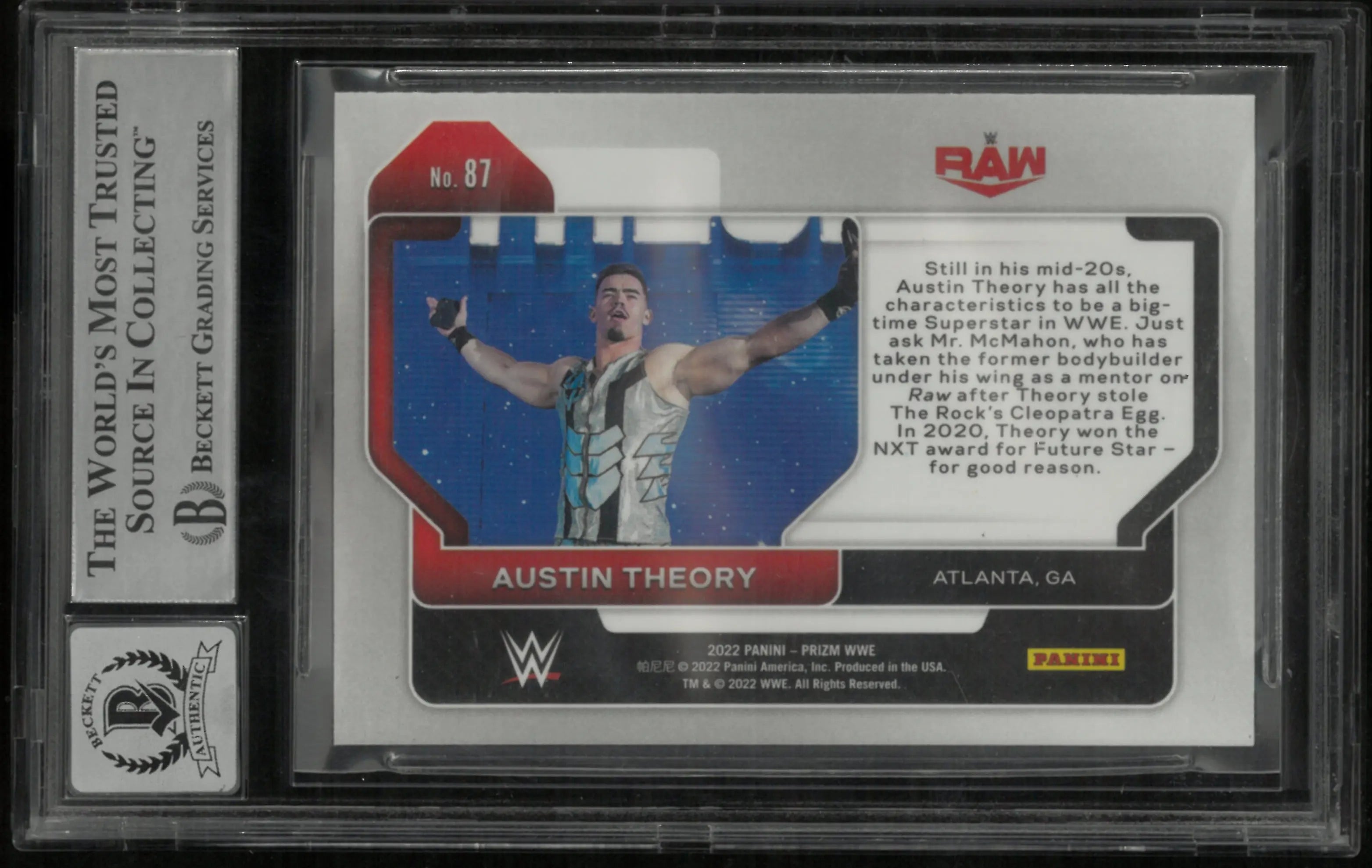 2022 Panini Prizm WWE Austin Theory In Person Auto BGS Authentic 