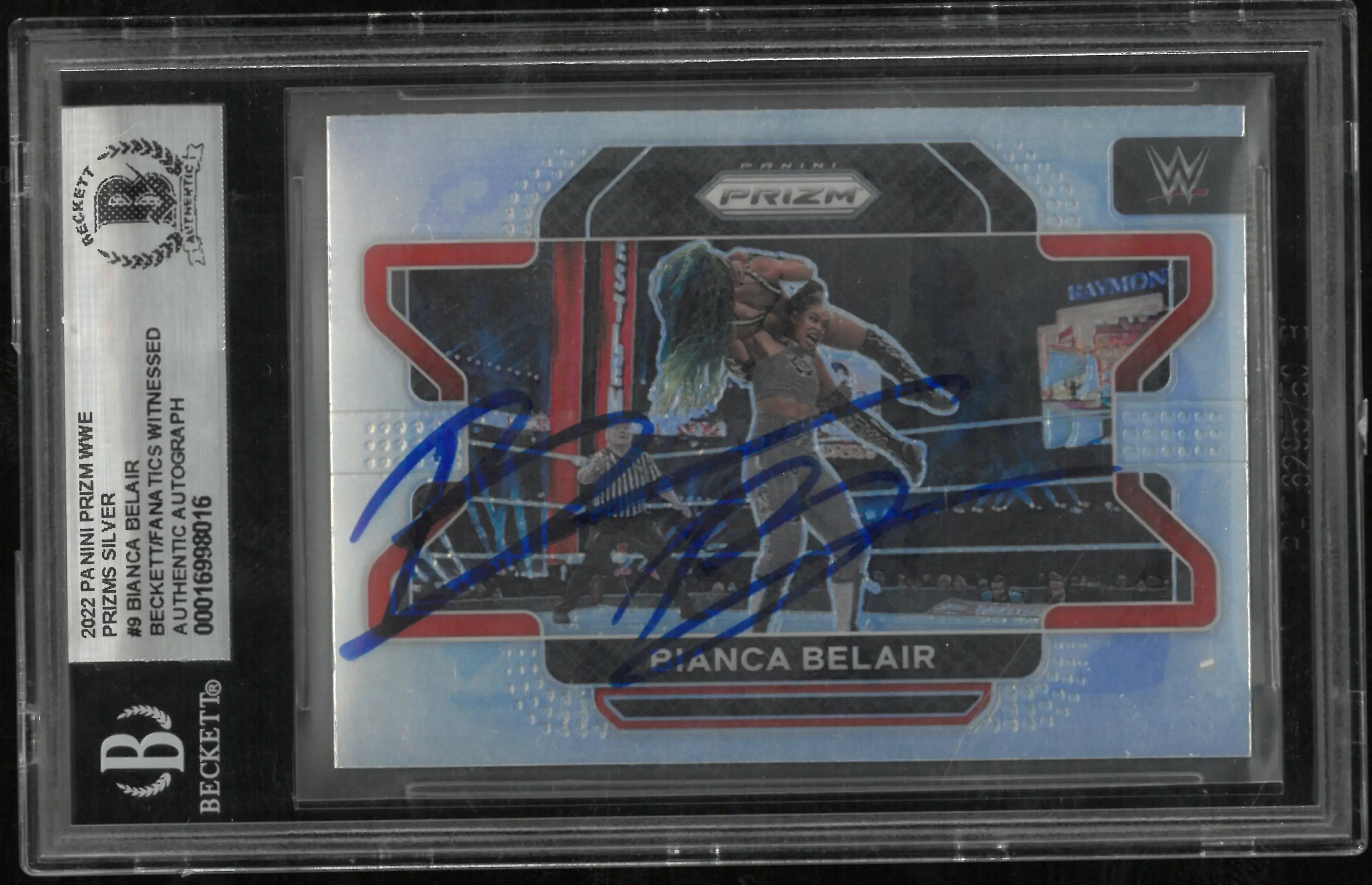 2022 Panini Prizm WWE Bianca Belair Silver In Person Auto BGS Authentic 