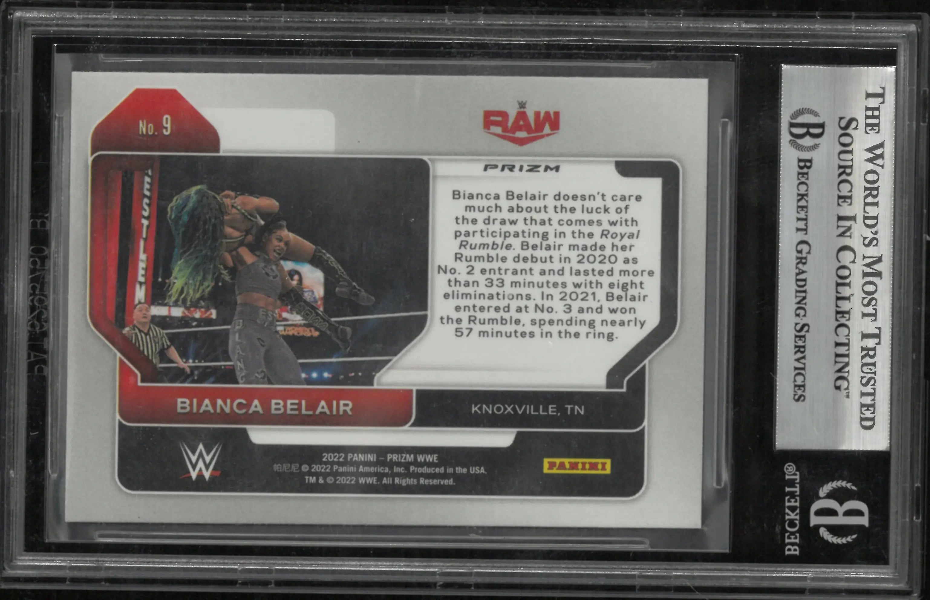 2022 Panini Prizm WWE Bianca Belair Silver In Person Auto BGS Authentic 