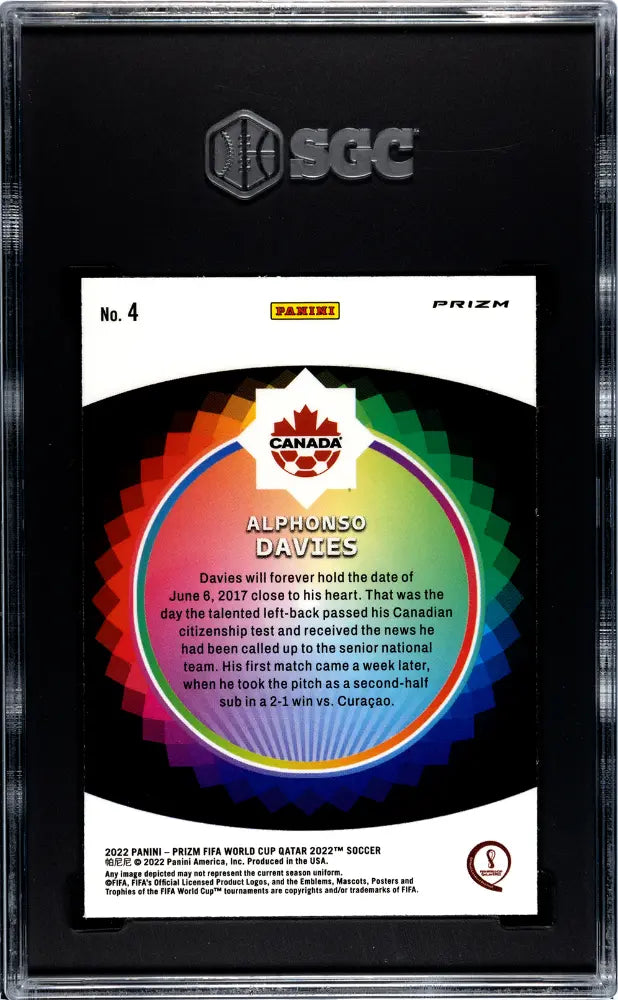 2022 Panini Prizm World Cup Alphonso Davies Color Wheel SGC 9.5 SSP #4 