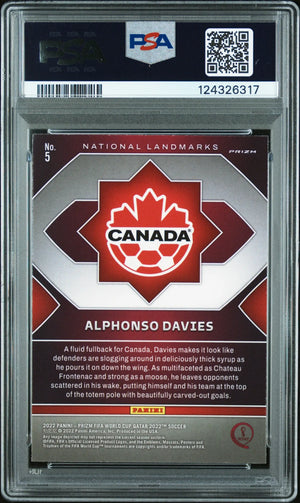 2022 Panini Prizm World Cup Qatar National Landmarks Alphonso Davies #5 PSA 10 