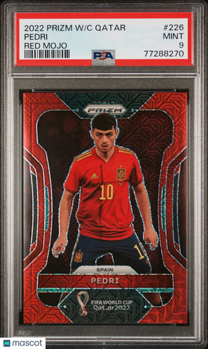 2022 Panini Prizm World Cup Qatar Pedri #226 Red Mojo PSA 9 