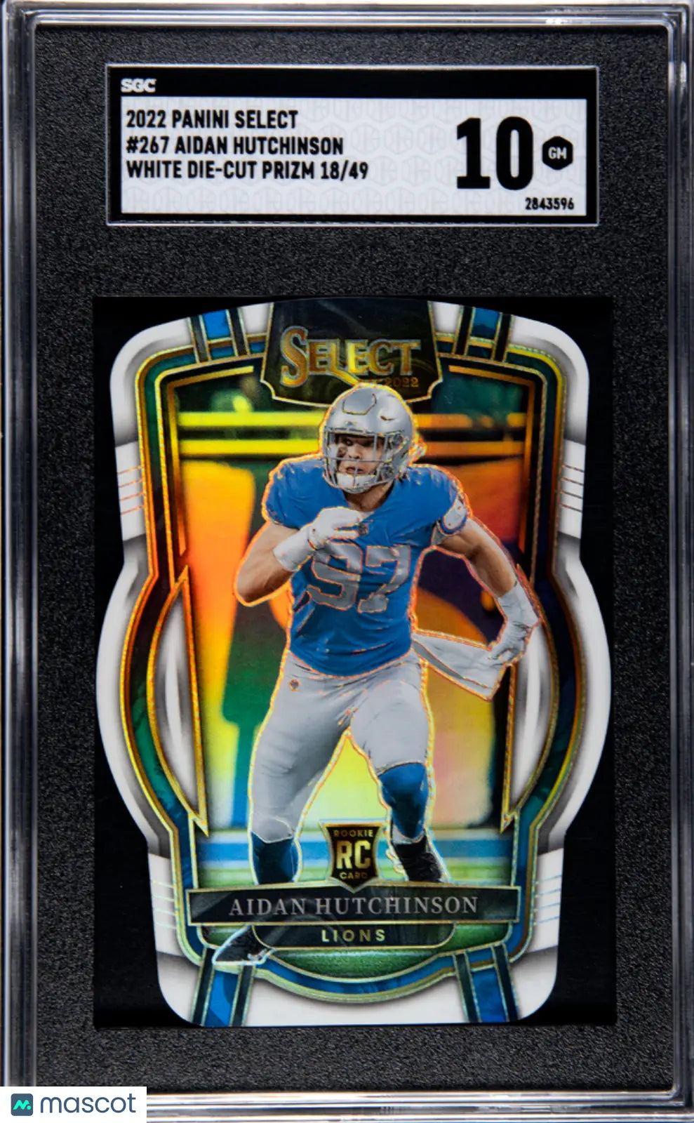 2022 Panini Select Club Level White Die Cut Rookie Aidan Hutchinson /49 SGC 10 