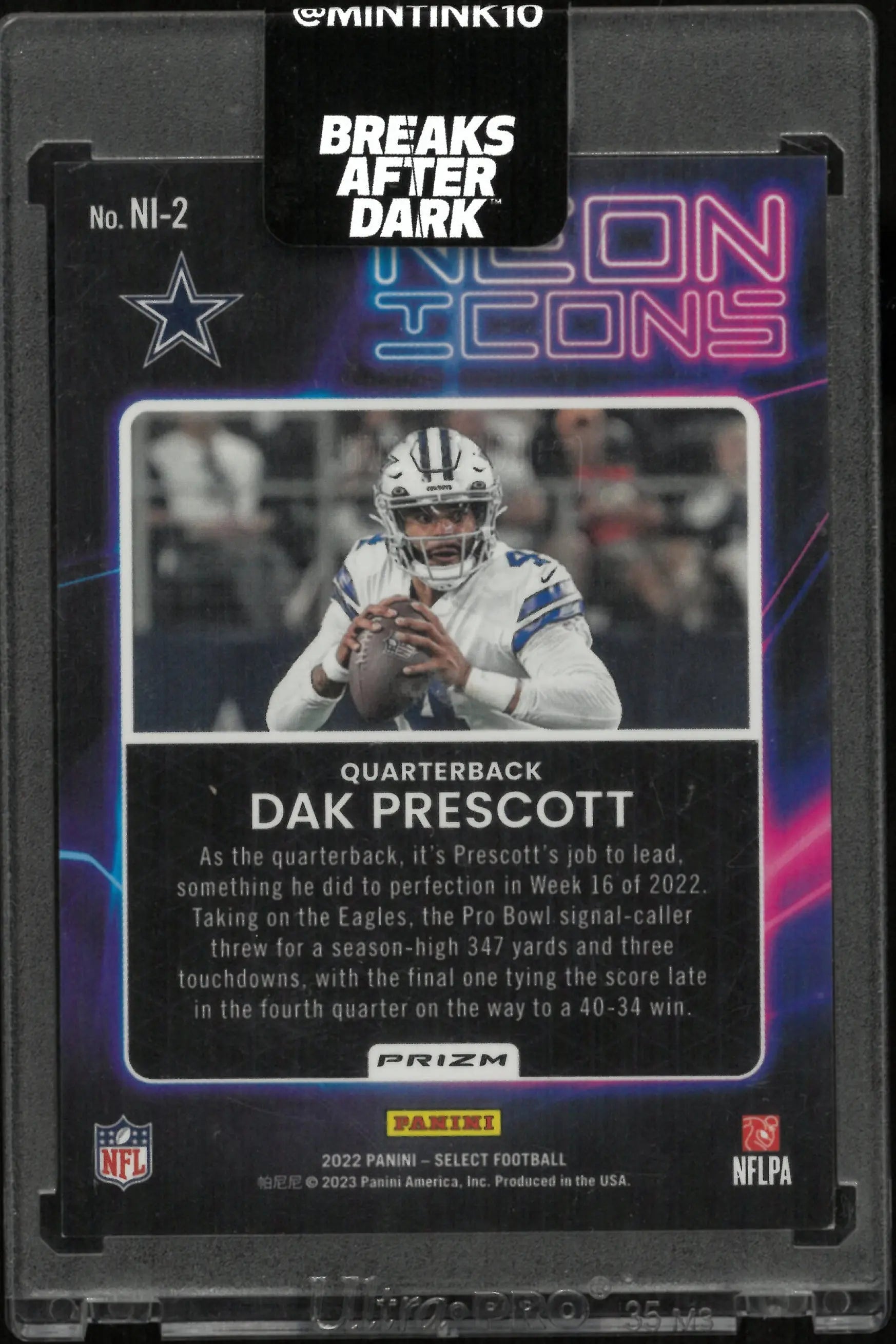 2022 Panini Select Football Deon Icons Dak Prescott Autograph /2 