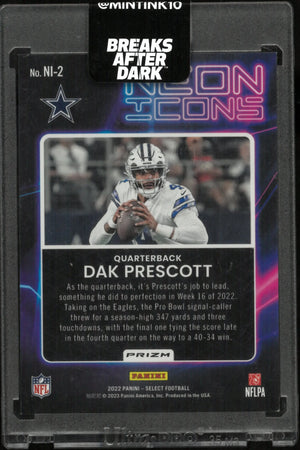 2022 Panini Select Football Deon Icons Dak Prescott Autograph /2 
