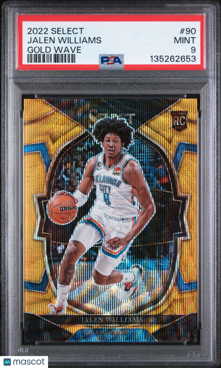 2022 Panini Select Jalen Williams RC Rookie #90 Gold Wave PSA 9 