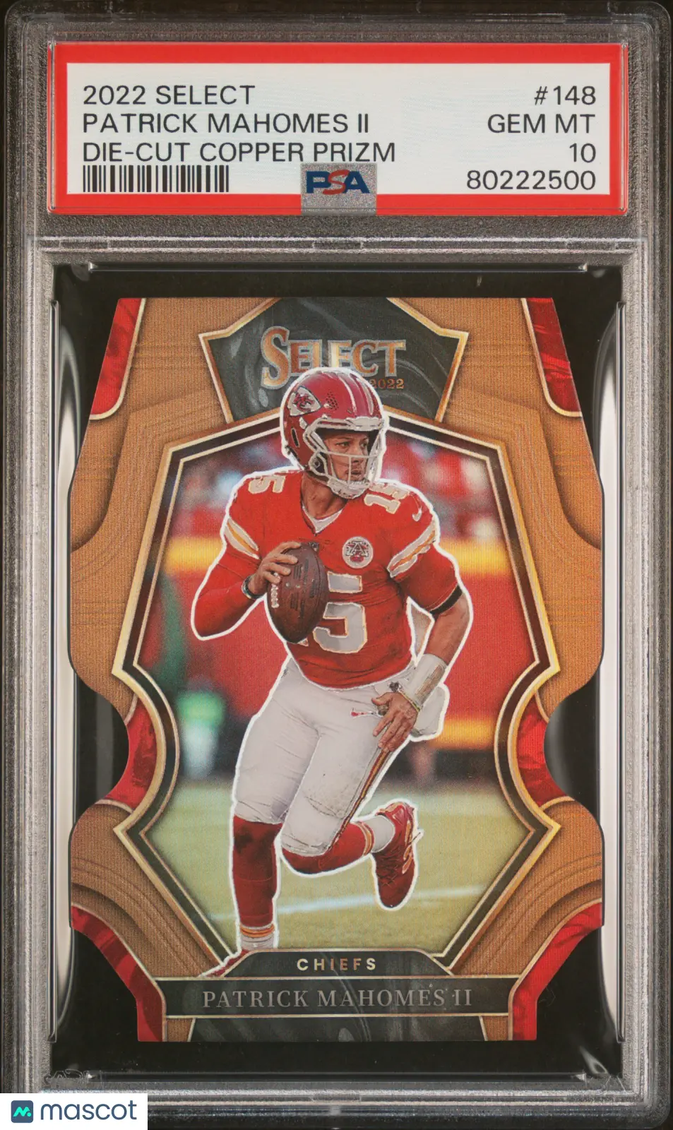2022 Panini Select Patrick Mahomes II Die Cut Copper Prizm PSA 10 /99 #148 