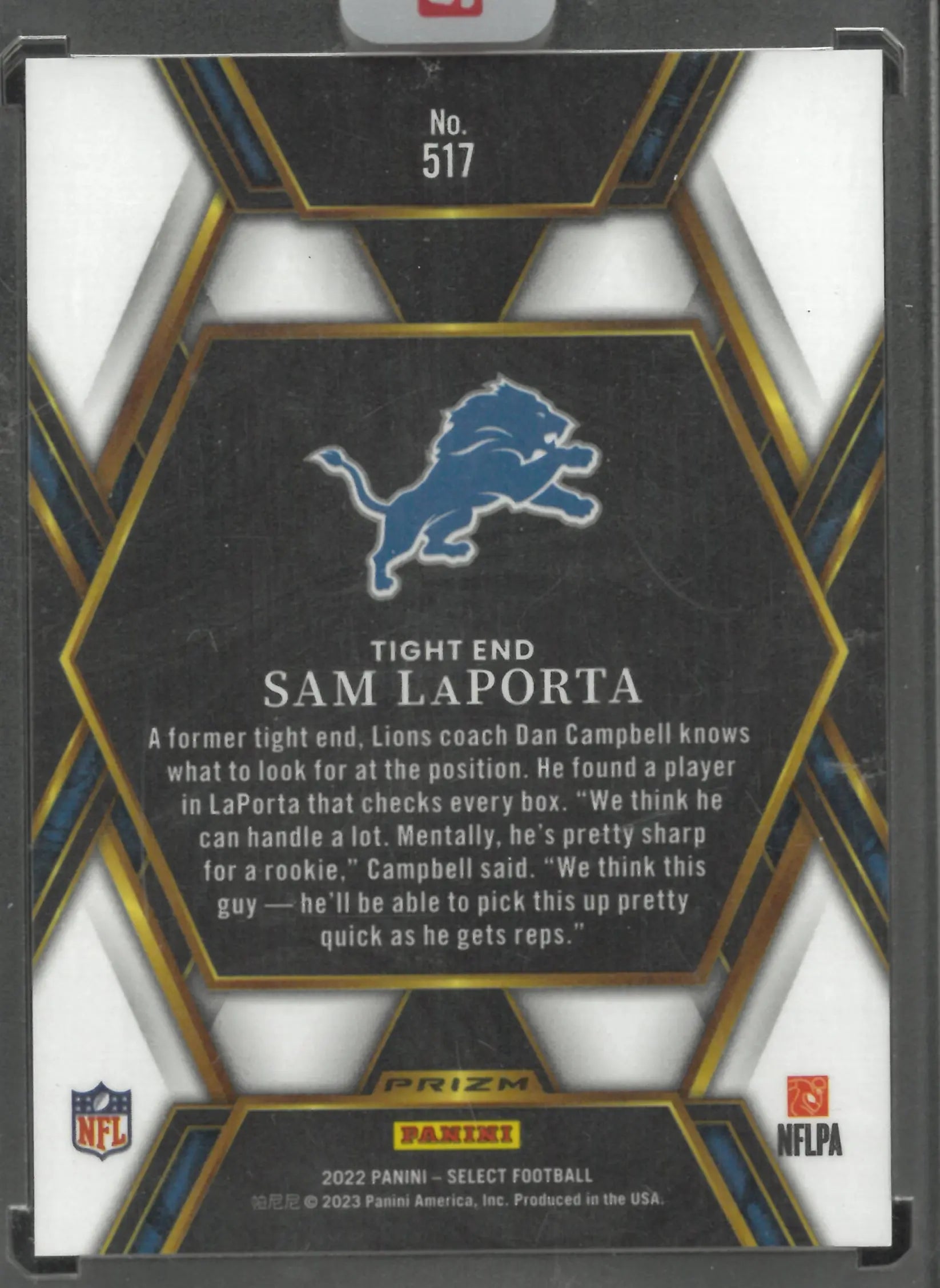2022 Panini Select Rookie Sam LaPortra RC 