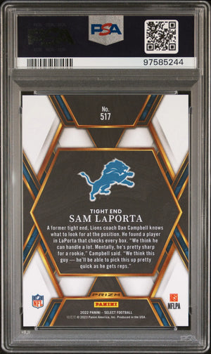 2022 Panini Select Sam Laporta XRC Rookie #517 PSA 10 