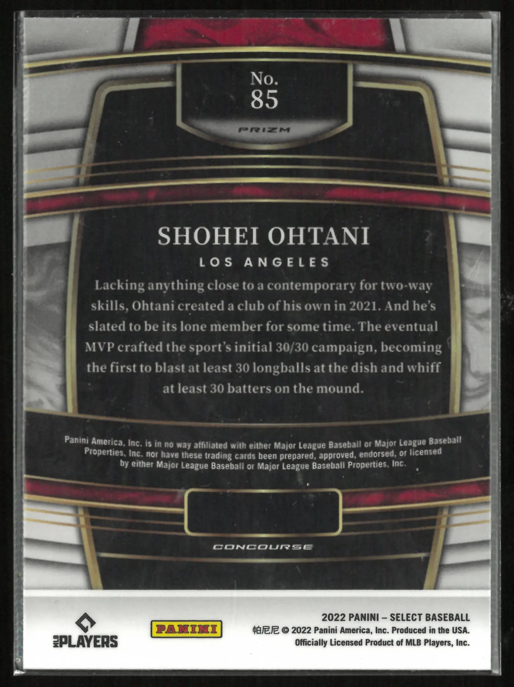 2022 Panini Select Shohei Ohtani Scope 
