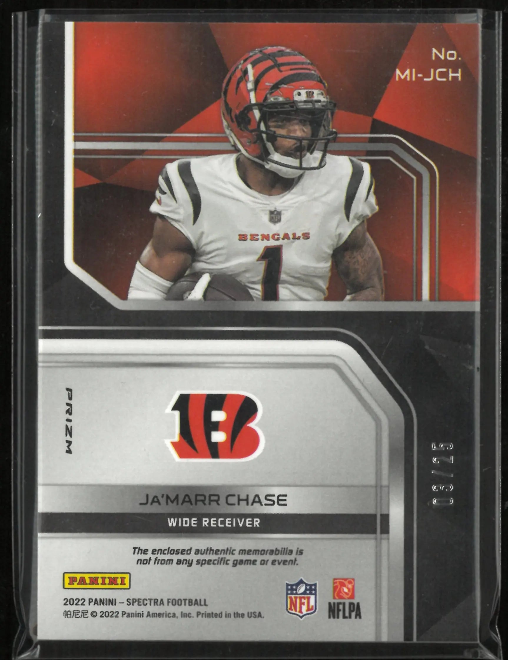 2022 Panini Spectra Max Impact Ja'Marr Chase Patch /25 