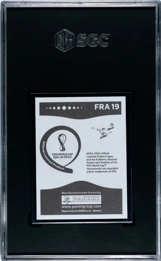 2022 Panini World Cup Kylian Mbappe #FRA19 Grey Back SGC 10 Sticker 