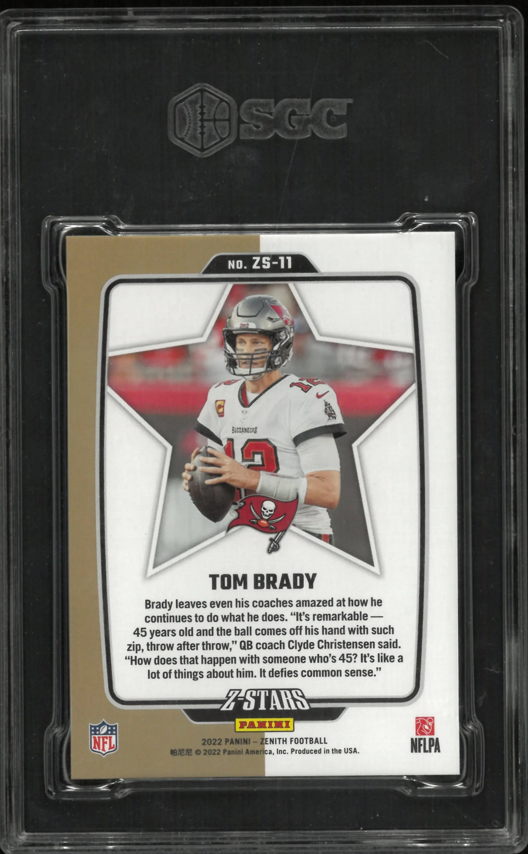 2022 Panini Zenith Z Stars Tom Brady SGC 10 