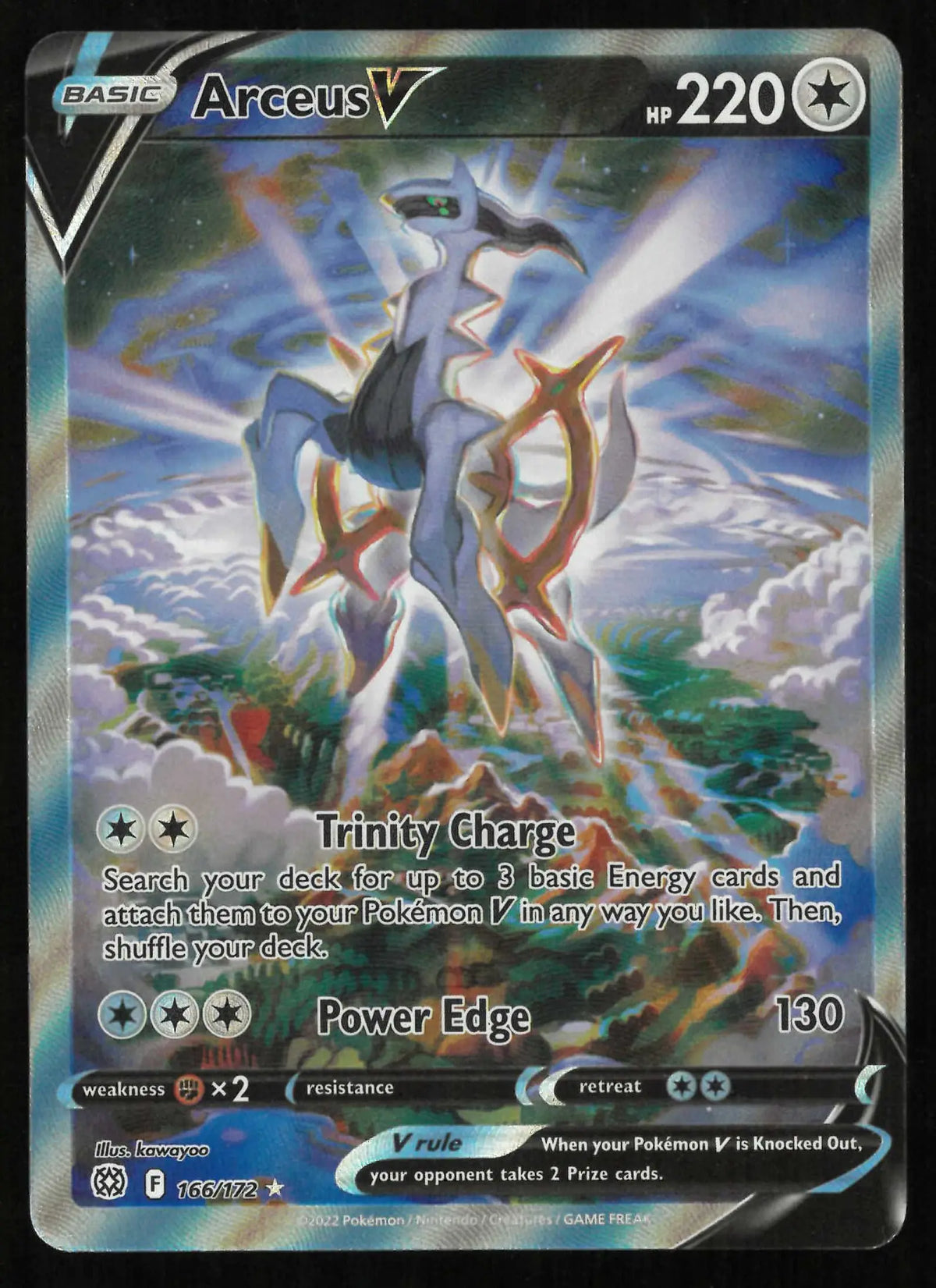 2022 Pokemon Arceus V Alternate Full Art Brilliant Stars Ultra Rare 166/172 