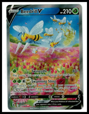 2022 Pokemon Astral Radiance Beedrill V Alternate Art 161/189 LP 
