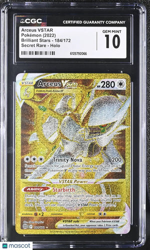 2022 Pokemon Brilliant Stars Arceus VSTAR Holo Secret Rare Secret Rare CGC 10 