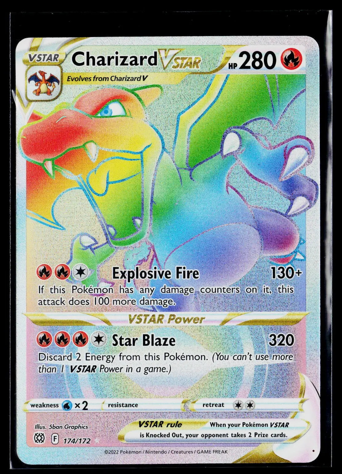 2022 Pokemon Brilliant Stars Charizard VSTAR Rainbow Secret Ultra Rare 174/172 