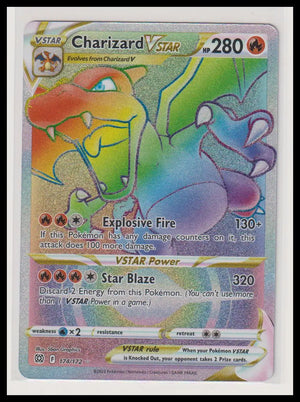 2022 Pokemon Brilliant Stars Charizard VStar Rainbow 174/172 