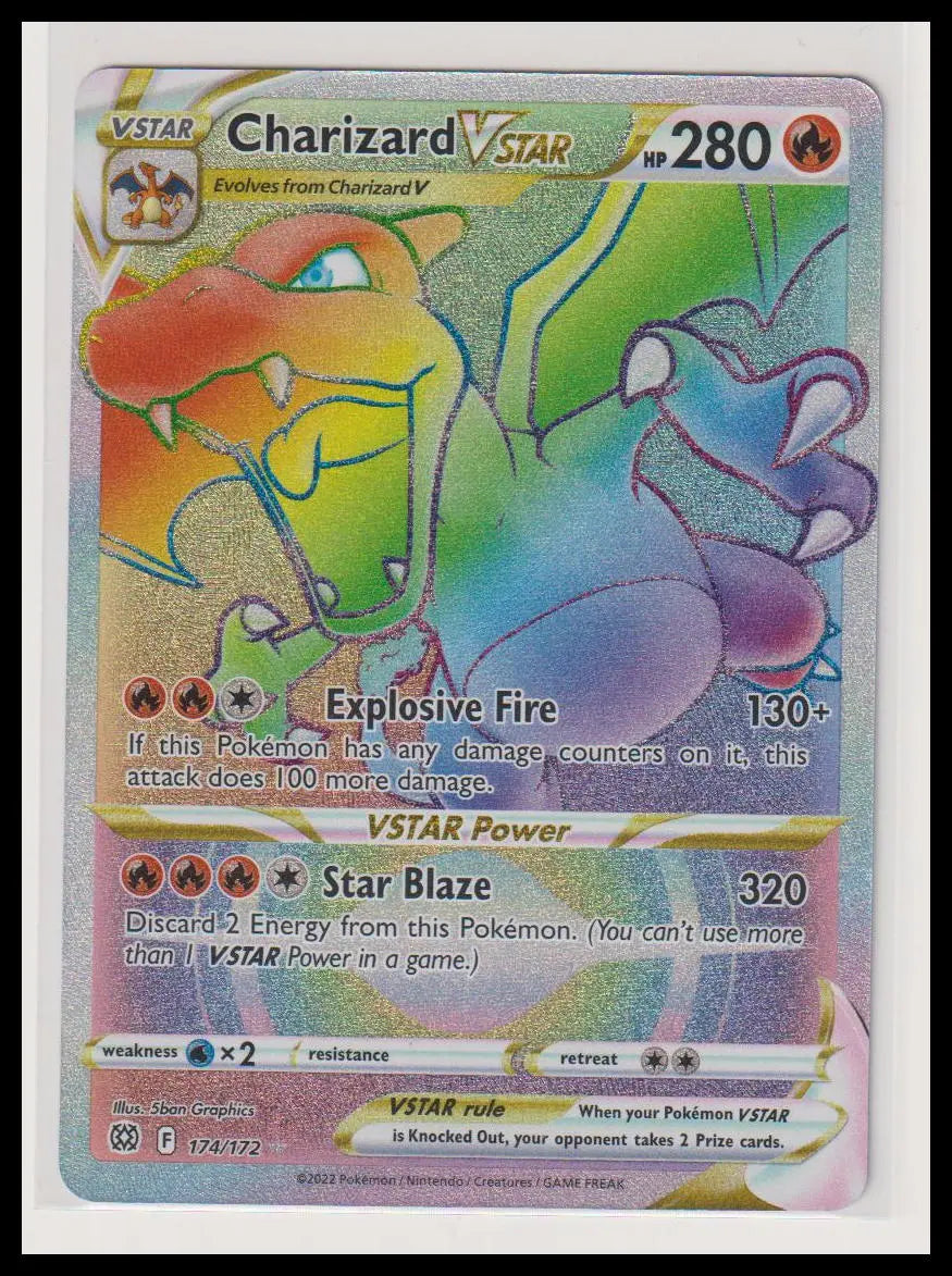 2022 Pokemon Brilliant Stars Charizard VStar Rainbow 174/172 