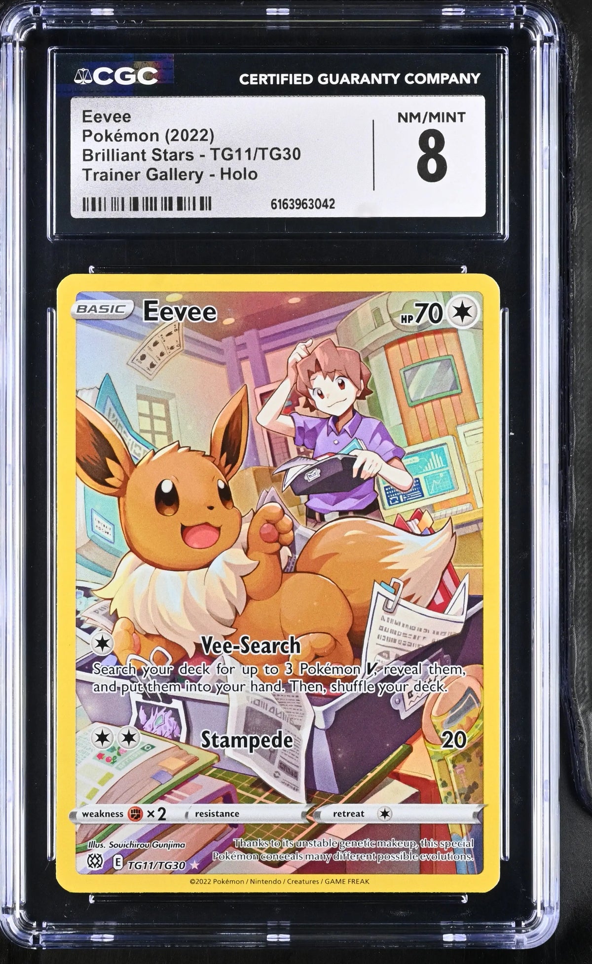 2022 Pokemon Brilliant Stars Eevee TG11/TG30 CGC 8 