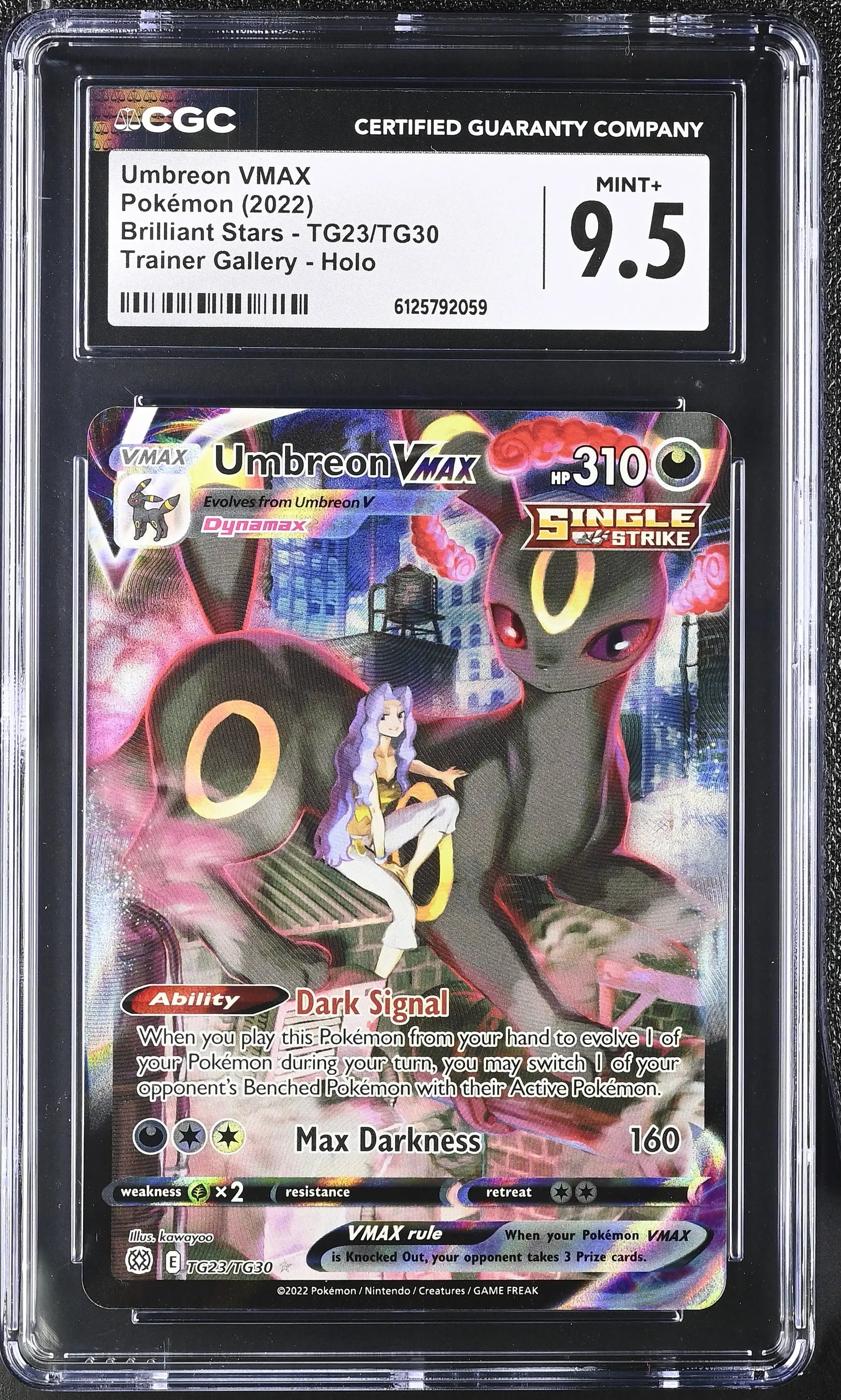 2022 Pokemon Brilliant Stars Umbreon VMAX Holo CGC 9.5 TG23/TG30 