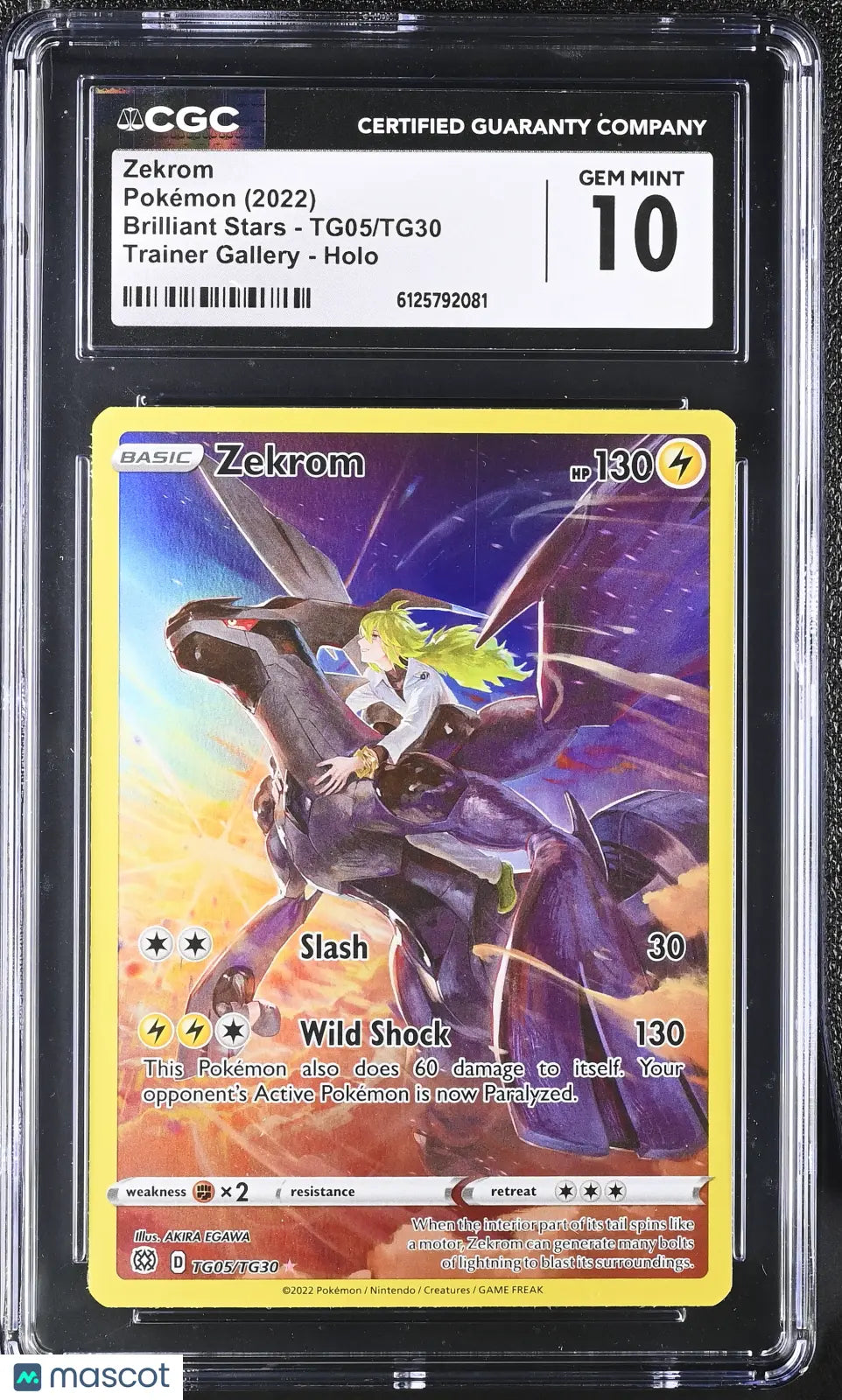 2022 Pokemon Brilliant Stars Zekrom Trainer Gallery CGC 10 TG05/TG30 