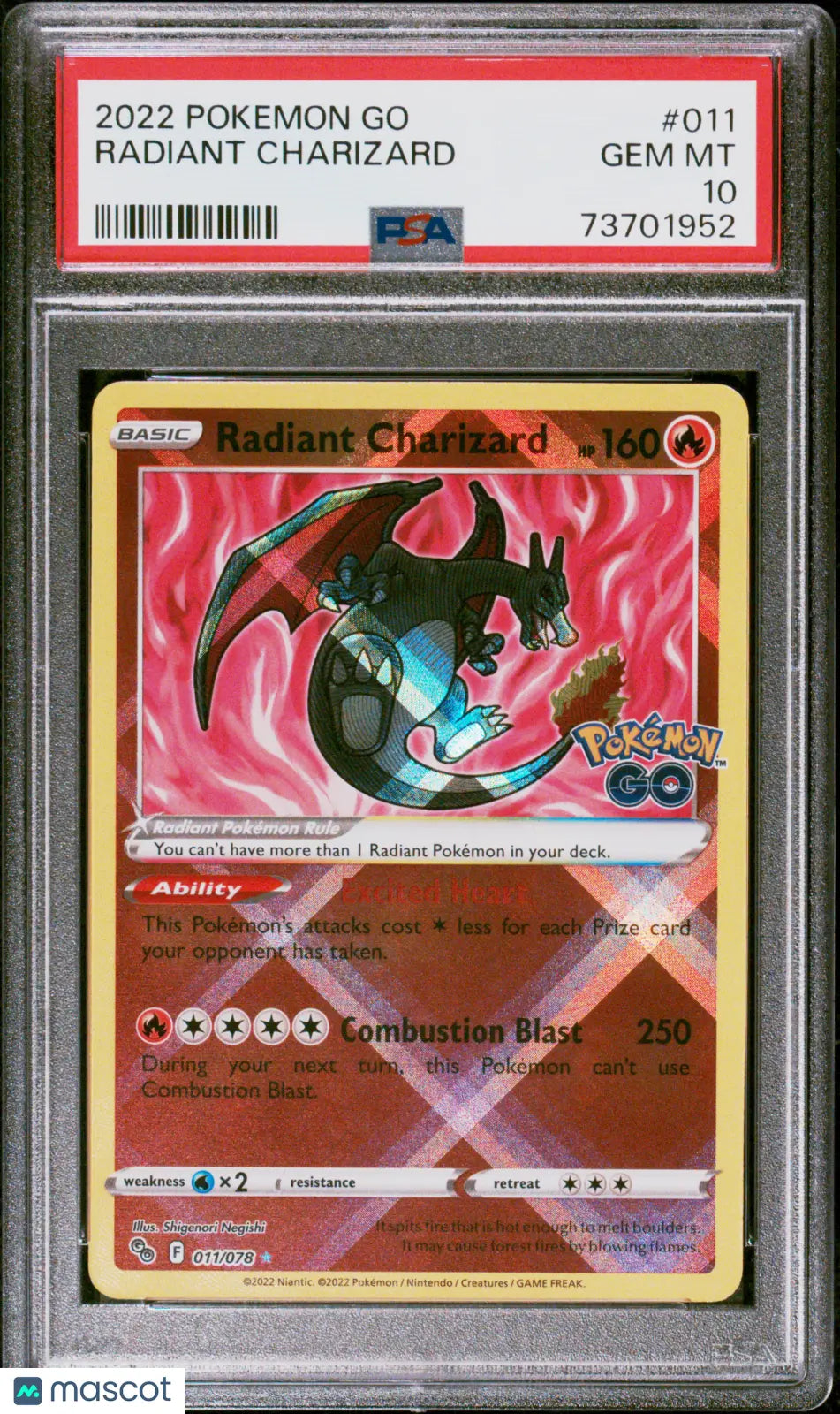 ポケモンカードゲーム 2022 Radiant Charizard #011 PSA7 2022 Radiant Charizard #011 PSA7
