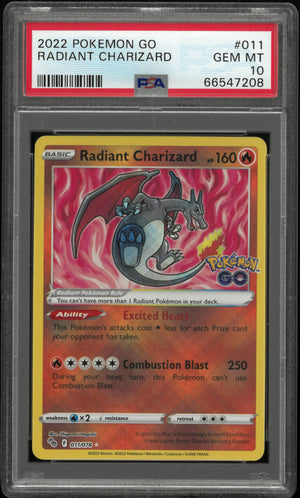 2022 Pokemon Go Radiant Charizard PSA 10 11/78 