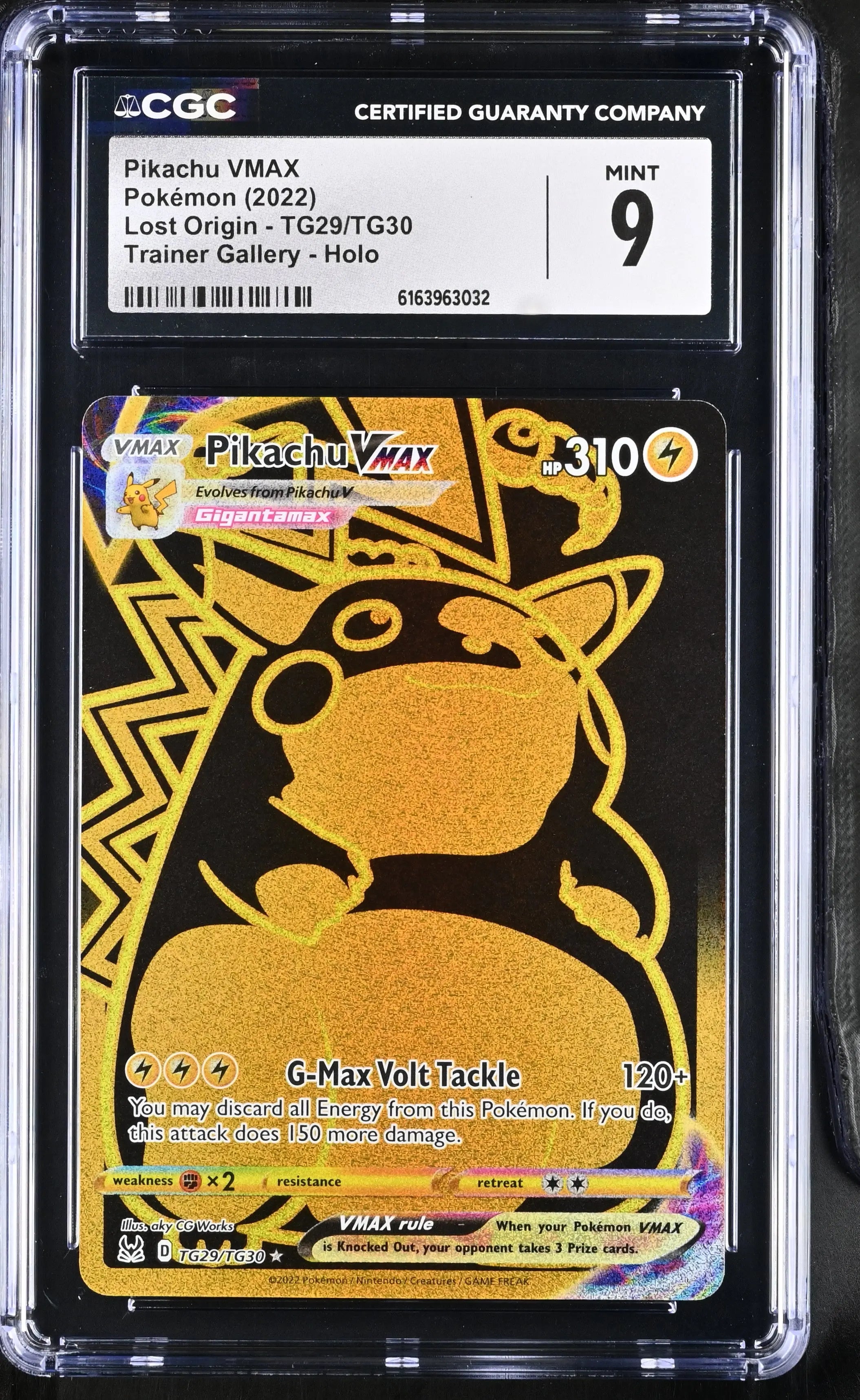 2022 Pokemon Lost Origin Pikachu VMAX TG29/TG30 CGC 9 